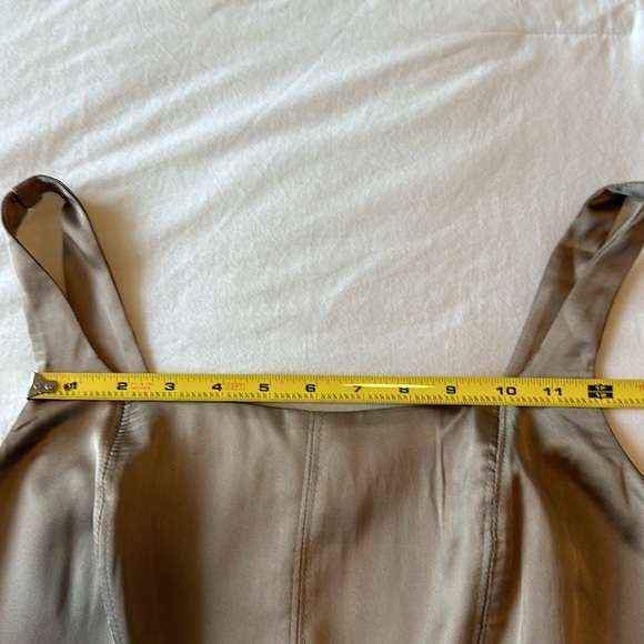 NWT House of Harlow 1960 Satin Corset Crop Top with Zip Up Back in Taupe Size M - Picture 7 of 11